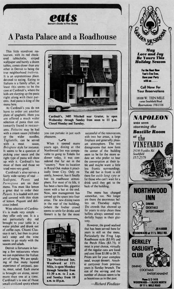 Northwood Inn - Dec 1973 Review